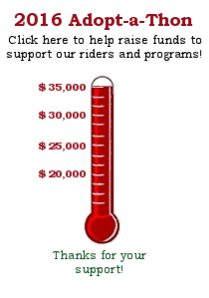 2016 Adopt-a-thon meter, raising funds to support our riders and programs.